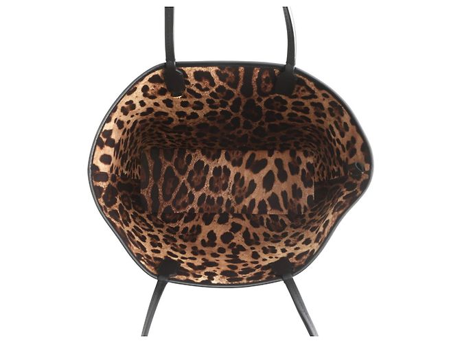 Dolce & Gabbana FEFE Medium Leder Tote Bag Schwarz - Ansicht 5