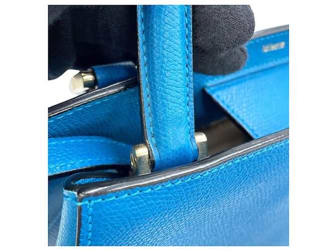 Valextra Triennale Medium Lederhandtasche Blau - Ansicht 14