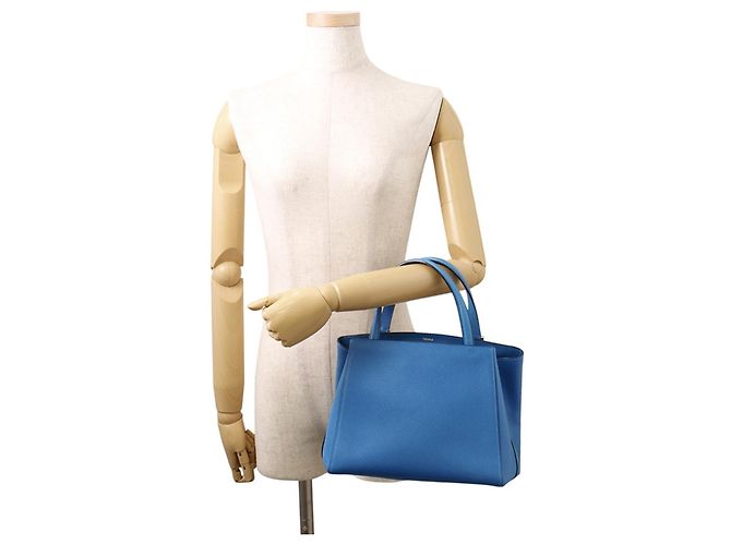 Valextra Triennale Medium Lederhandtasche Blau - Ansicht 4