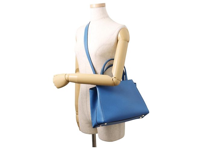 Valextra Triennale Medium Lederhandtasche Blau - Ansicht 5