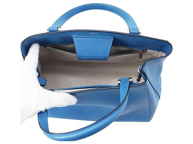 Valextra Triennale Medium Lederhandtasche Blau - Ansicht 6