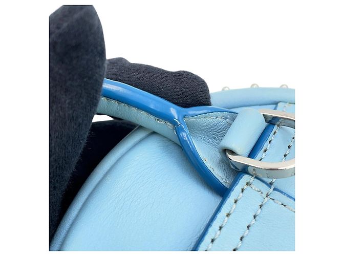 MCM Stark Special Bebeboo Leather Backpack Light blue - view 11