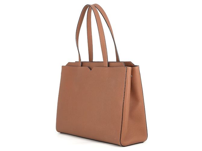 Bolso Tote Valextra de piel de becerro marrón Castaño Chocolate - vista 2