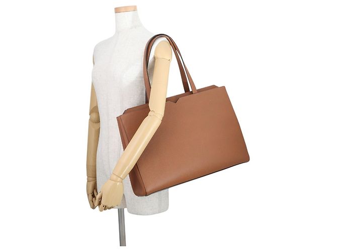 Bolso Tote Valextra de piel de becerro marrón Castaño Chocolate - vista 4
