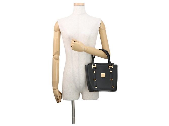 Sac à main MCM en cuir noir - vue 4