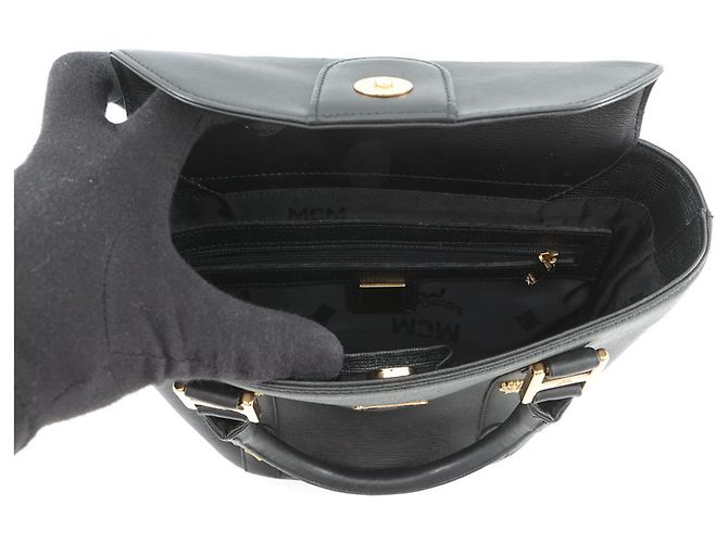 Sac à main MCM en cuir noir - vue 5