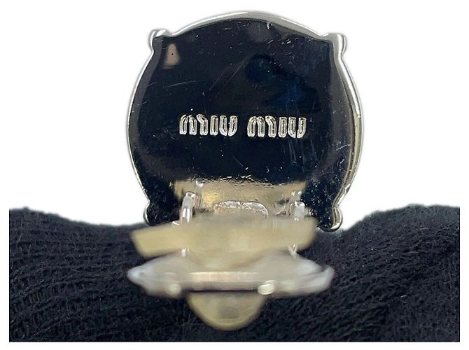 Miu Miu silberne Clip-Ohrringe mit Strass - Ansicht 10