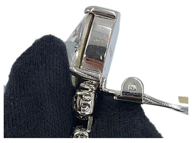 Miu Miu silberne Clip-Ohrringe mit Strass - Ansicht 6