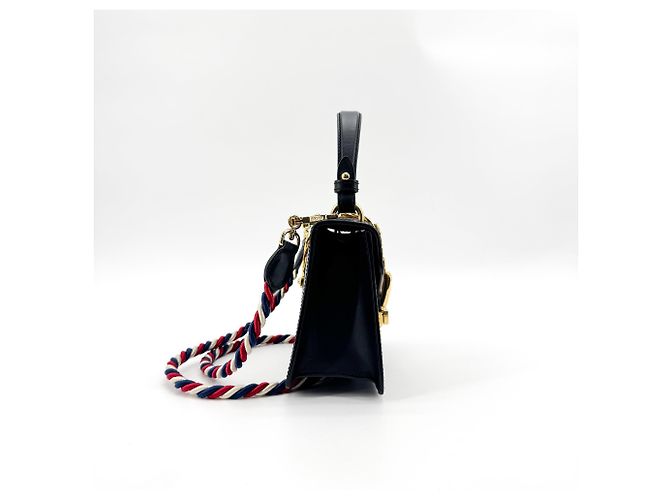 Gucci Sylvie Top Handle Leather Mini Negro - vista 4