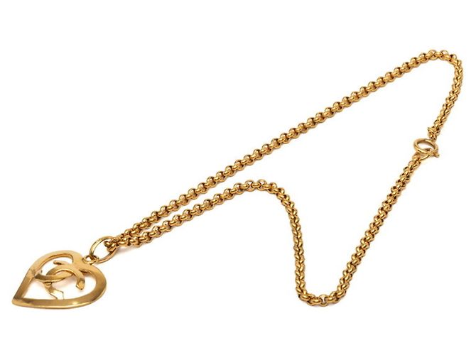 Collana a catena vintage Chanel Coco Mark con motivo a cuore D'oro - vista 3