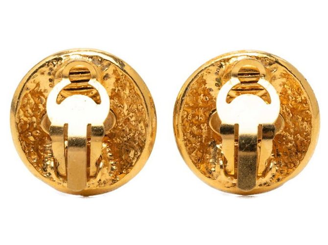Chanel Coco Mark Runde Vintage-Ohrringe Golden - Ansicht 2