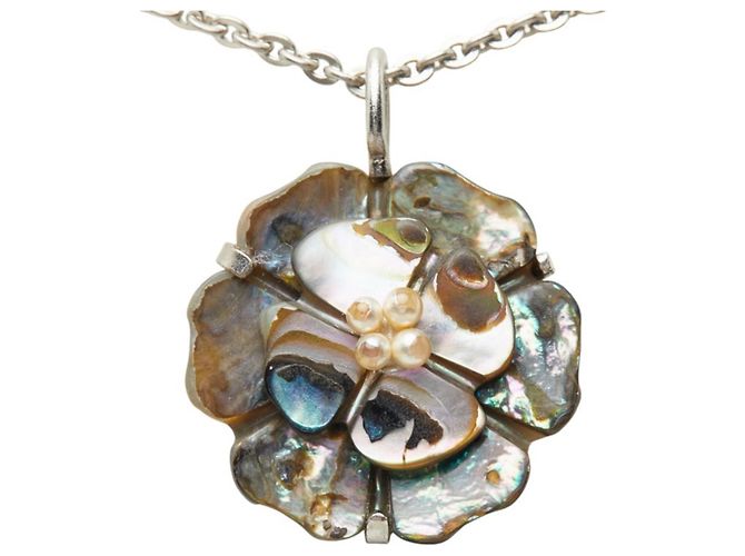 Collana a catena vintage Chanel Camellia Multicolore - vista 2