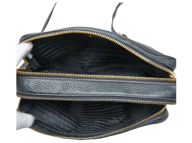 Bolsa Tiracolo Prada Logo Preto - vista 9
