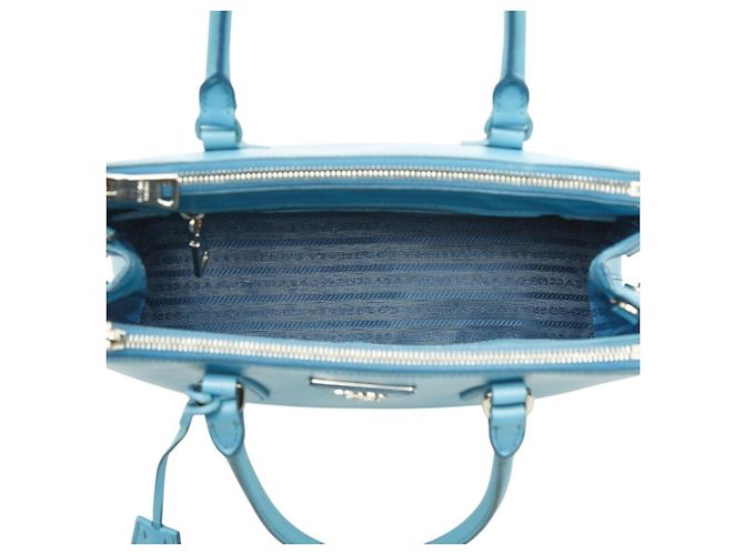 Borsa a mano/Borsa a tracolla Prada Galleria con placca logo triangolare Blu - vista 10