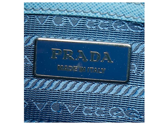 Borsa a mano/Borsa a tracolla Prada Galleria con placca logo triangolare Blu - vista 11
