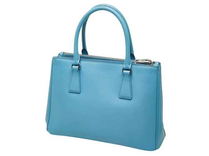 Borsa a mano/Borsa a tracolla Prada Galleria con placca logo triangolare Blu - vista 2