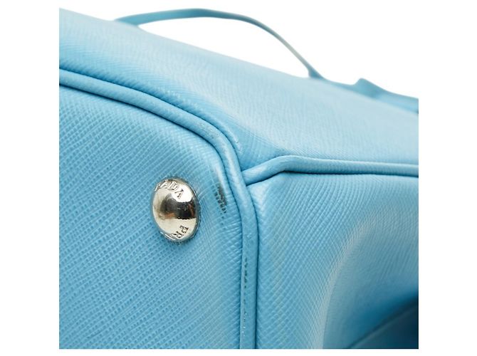 Borsa a mano/Borsa a tracolla Prada Galleria con placca logo triangolare Blu - vista 4