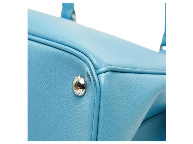 Borsa a mano/Borsa a tracolla Prada Galleria con placca logo triangolare Blu - vista 6