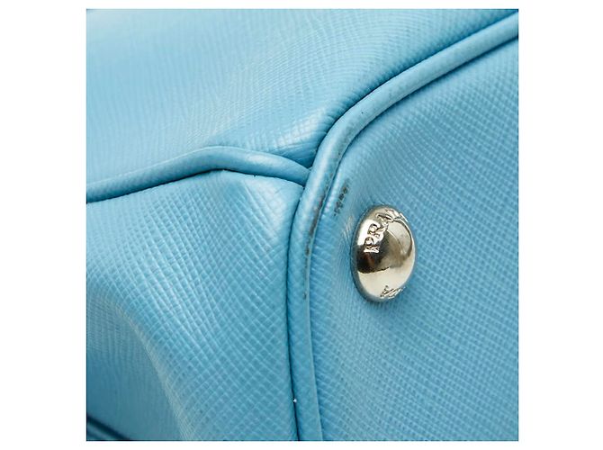 Borsa a mano/Borsa a tracolla Prada Galleria con placca logo triangolare Blu - vista 7