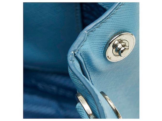 Borsa a mano/Borsa a tracolla Prada Galleria con placca logo triangolare Blu - vista 9
