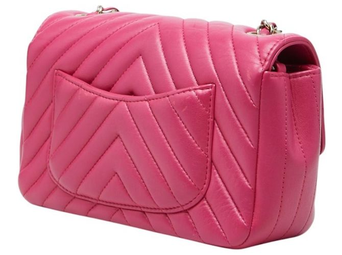 Bolsa de ombro com corrente Chanel Coco Mark V-stitch Rosa - vista 2