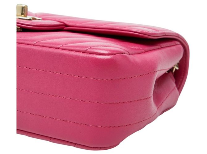 Bolsa de ombro com corrente Chanel Coco Mark V-stitch Rosa - vista 4