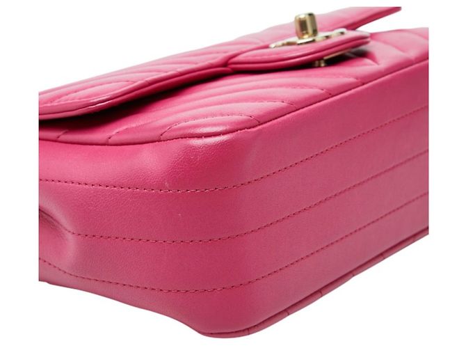 Bolsa de ombro com corrente Chanel Coco Mark V-stitch Rosa - vista 5