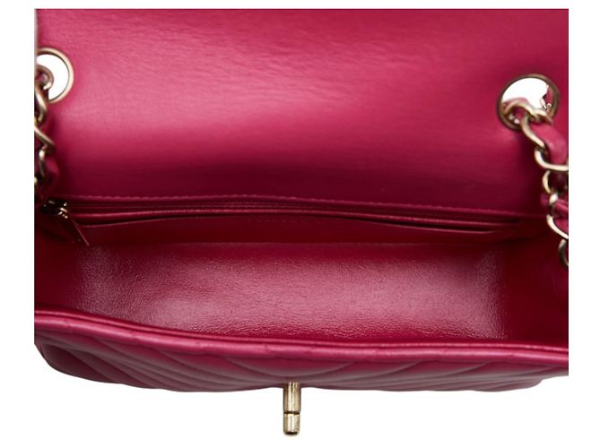 Bolsa de ombro com corrente Chanel Coco Mark V-stitch Rosa - vista 6