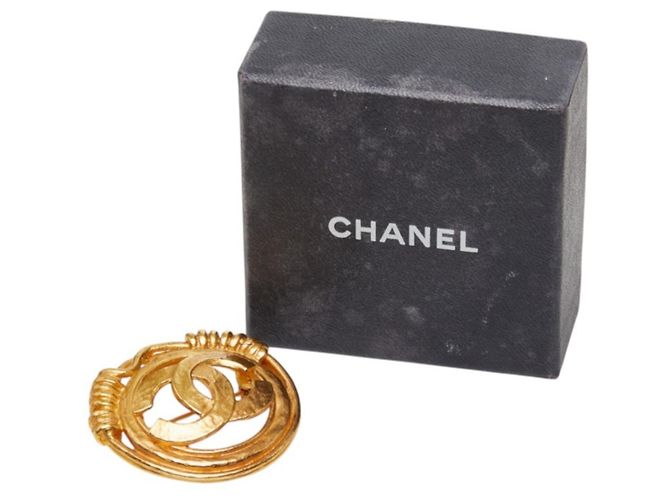 Timeless Chanel Coco Mark Vintage Brosche Golden - Ansicht 4