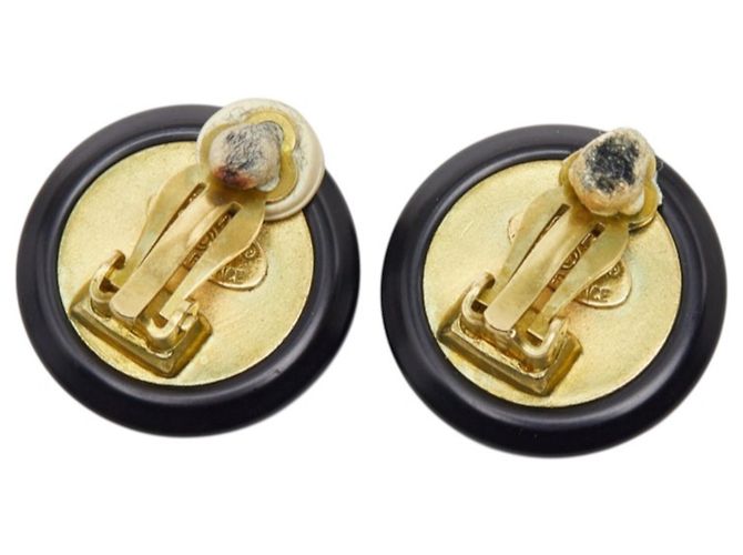 Chanel Coco Mark Vintage Ohrringe 95P Schwarz - Ansicht 2