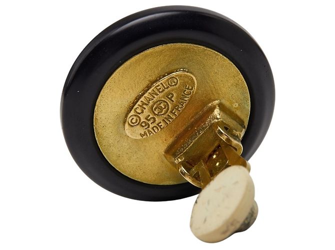 Chanel Coco Mark Vintage Ohrringe 95P Schwarz - Ansicht 4