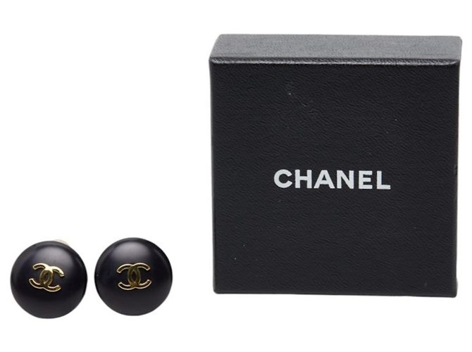 Chanel Coco Mark Vintage Ohrringe 95P Schwarz - Ansicht 6