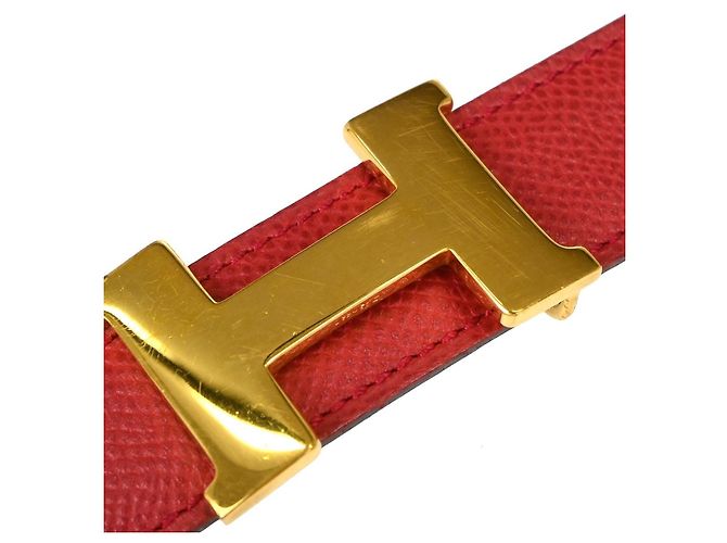 Hermès Ceinture réversible Hermes Constance en cuir Medium Rouge - vue 6