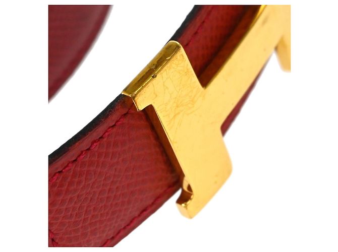 Hermès Ceinture réversible Hermes Constance en cuir Medium Rouge - vue 7