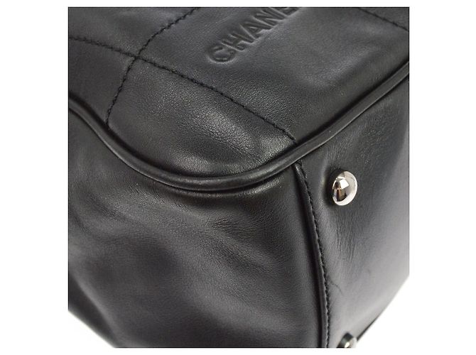 Chanel Square Stitch Boston Quilted Leather Preto - vista 6