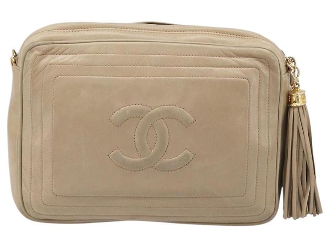 Chanel Vintage CC Tassel Camera Lambskin Small Beige - vista 2