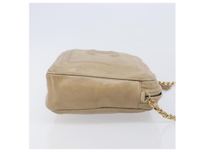 Chanel Vintage CC Tassel Camera Lambskin Small Beige - vista 3