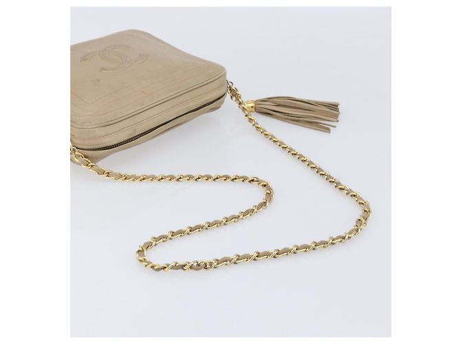 Chanel Vintage CC Tassel Camera Lambskin Small Beige - vista 7