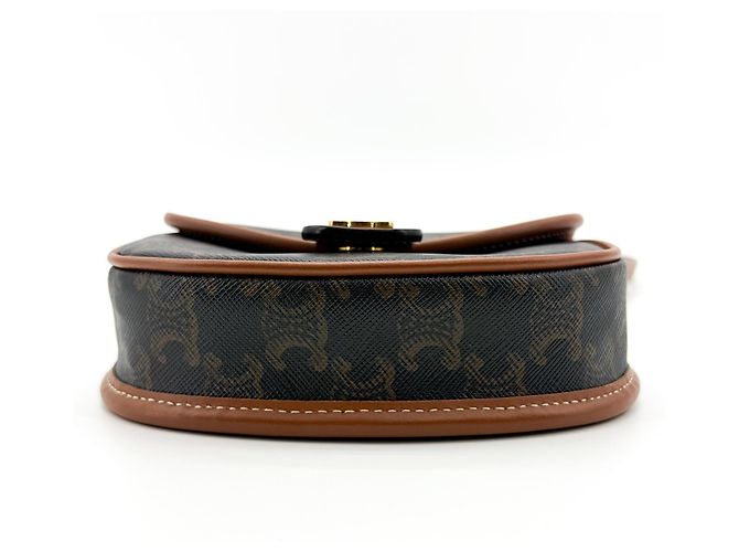 Céline Celine Besace Flap Triomphe Coated Canvas Mini Schwarz - Ansicht 7