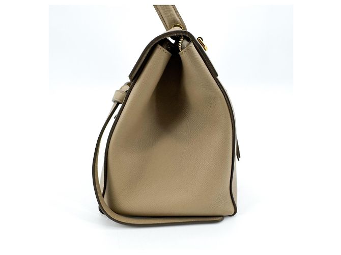 Céline Ceinture Celine Mini en cuir de veau Beige - vue 3