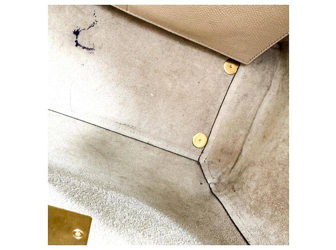 Céline Ceinture Celine Mini en cuir de veau Beige - vue 5