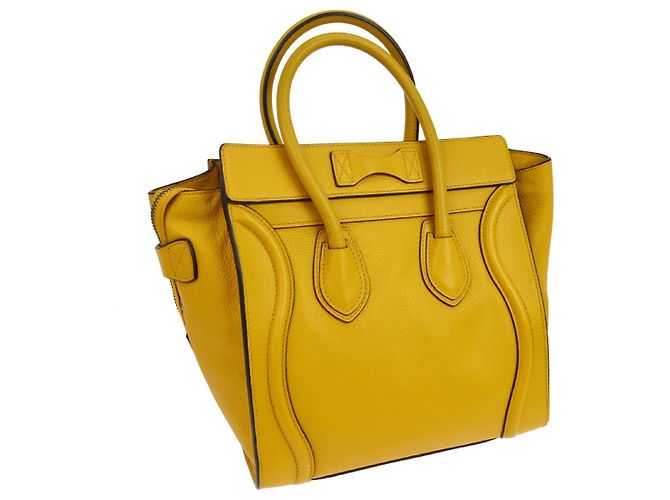 Céline Celine Luggage Smooth Leather Micro Yellow - view 2