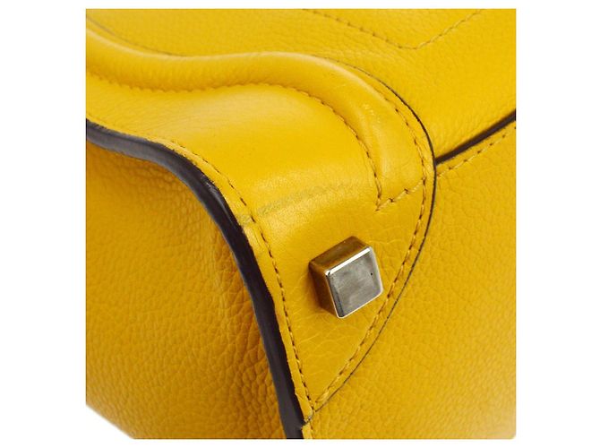 Céline Celine Luggage Smooth Leather Micro Yellow - view 6