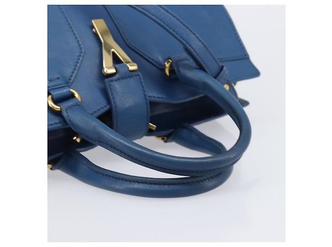 Autre Marque Saint Laurent Chyc Cabas Leather Medium Blau - Ansicht 7