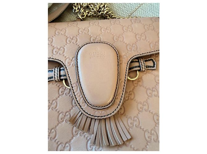Gucci Emily Schultertasche aus Leder mit geprägtem Monogramm Pink - Ansicht 5