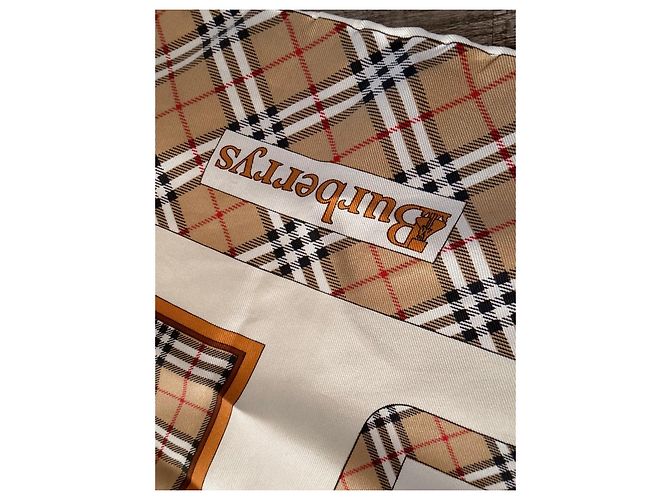 Foulard in seta Burberry stampa cani Marrone Bianco Beige - vista 3