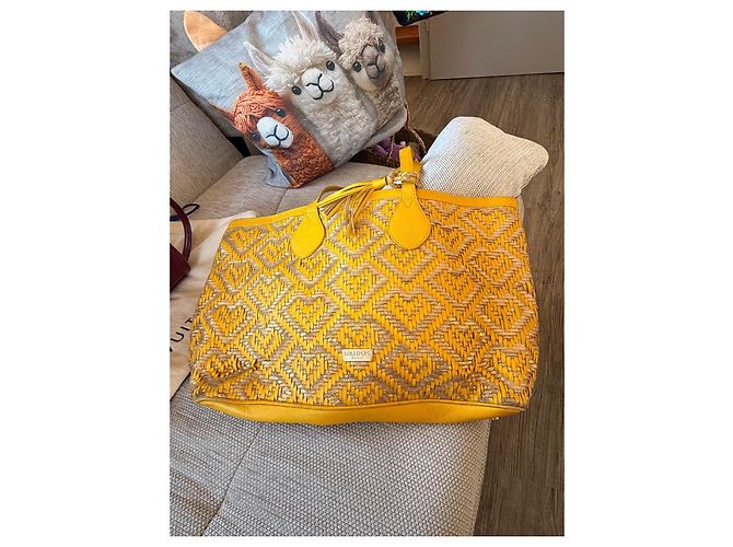 Autre Marque Borsa tote Lollipops Paris in pelle intrecciata gialla D'oro Giallo - vista 2