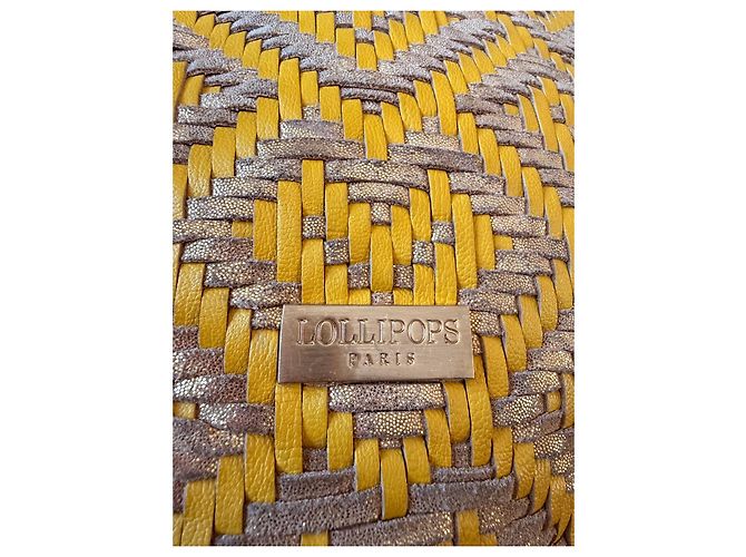 Autre Marque Borsa tote Lollipops Paris in pelle intrecciata gialla D'oro Giallo - vista 5