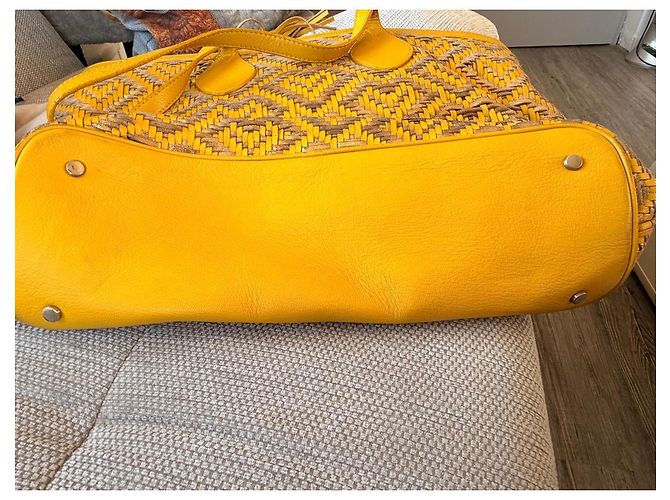 Autre Marque Borsa tote Lollipops Paris in pelle intrecciata gialla D'oro Giallo - vista 9