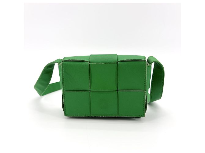 Bottega Veneta Cassette Maxi Intrecciato Leather Extra Mini Verde - vista 2
